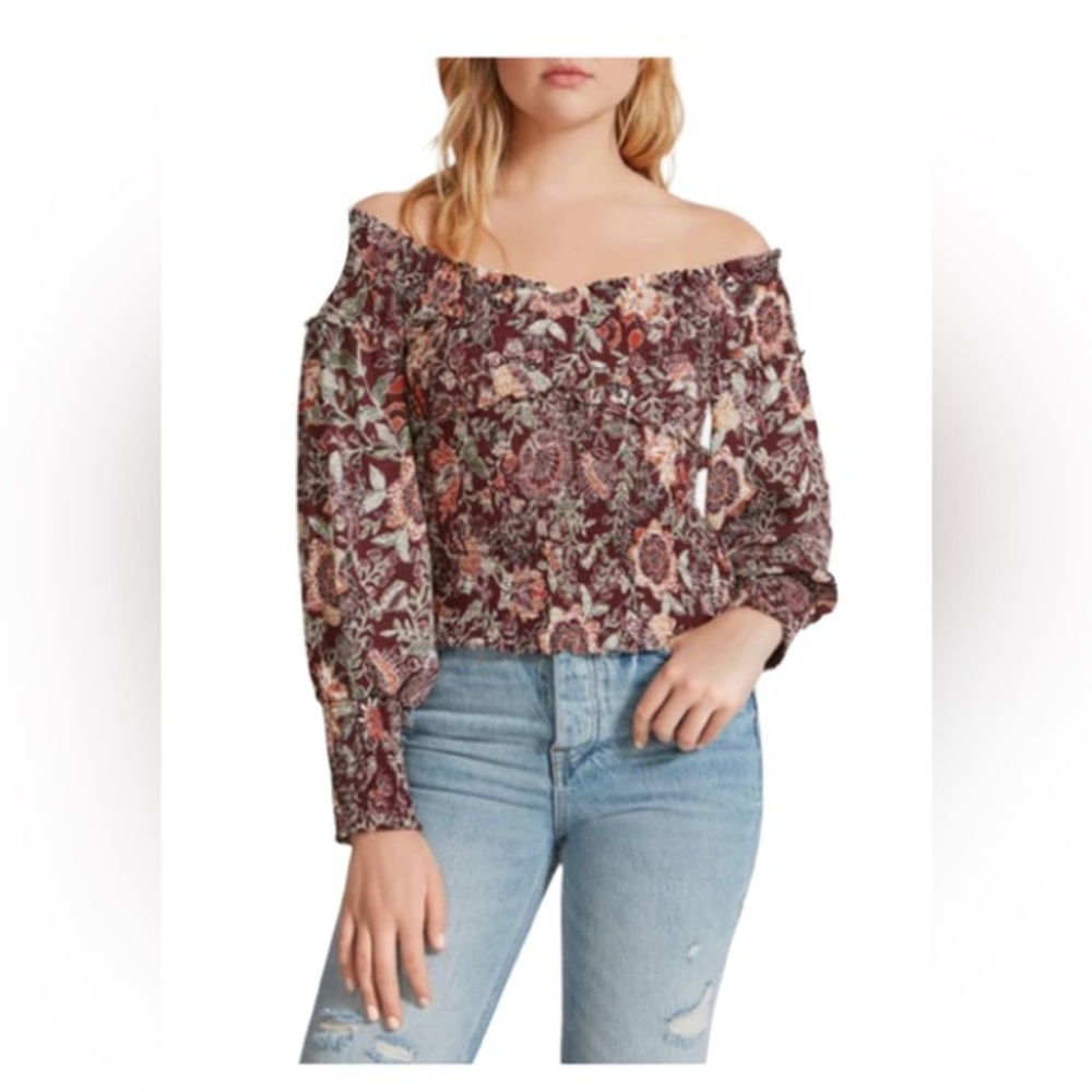 NWT BB Dakota Helena Floral Crop Top long sleeves
